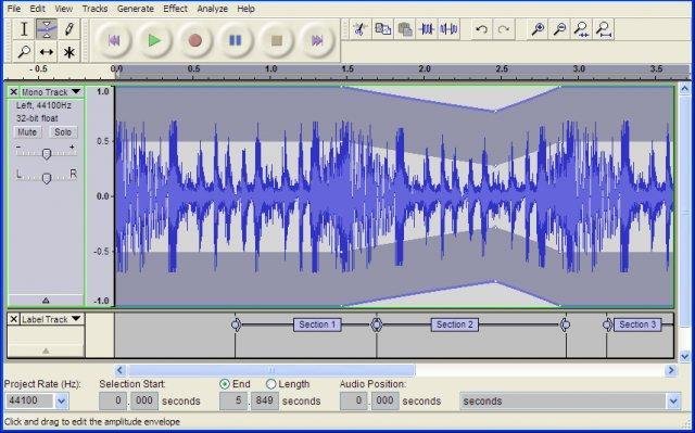 audacity recording volume changes