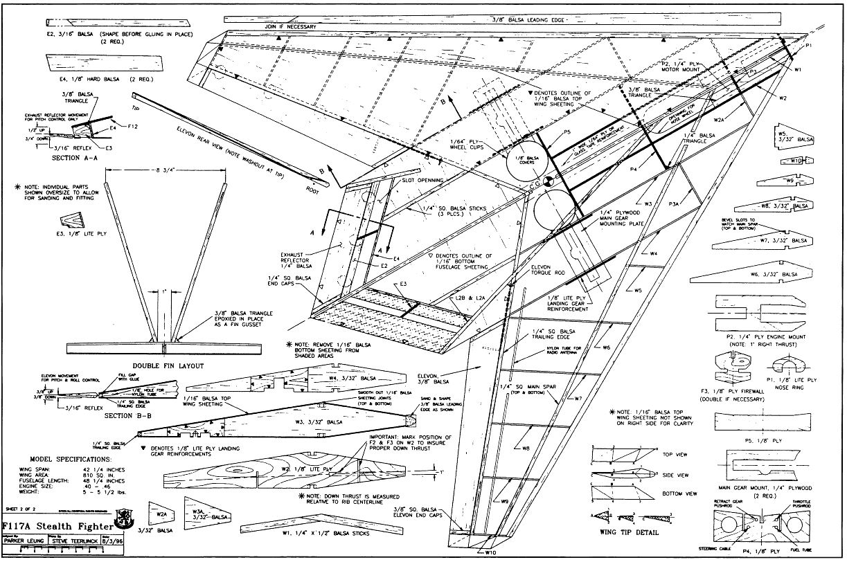 Small and Medium Scale Model Airplane Plans