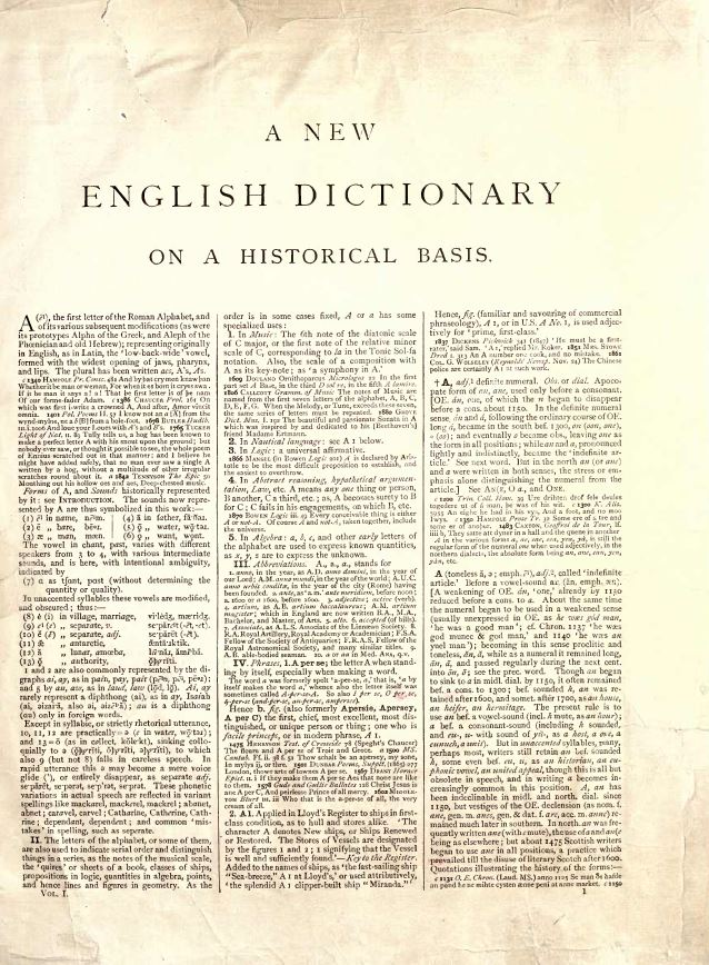 A New English Dictionary on Historic Principles