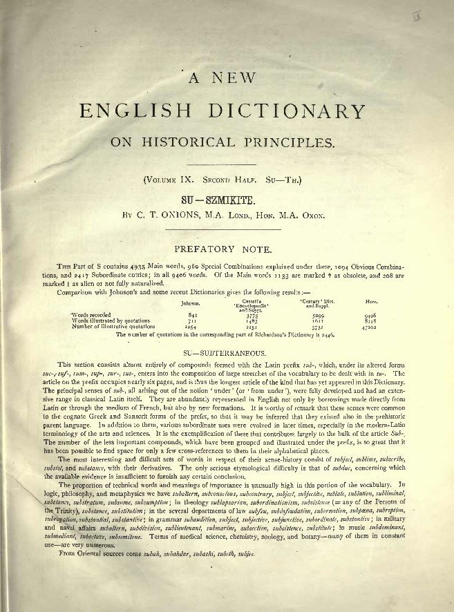 A New English Dictionary on Historic Principles